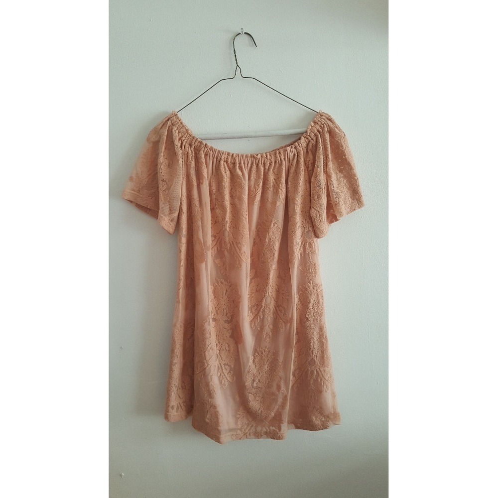 Off-Shoulder Lace Mini Dress